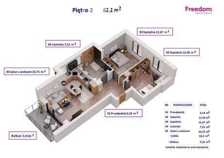 Mieszkanie na sprzedaż - Wejherowska Puck, Pucki, 62,2 m², 572 240 PLN, NET-34159/3685/OMS