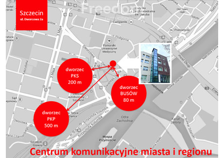 Biuro do wynajęcia - Dworcowa Szczecin, 240 m², 14 400 PLN, NET-1784/3685/OLW