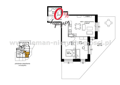 Mieszkanie na sprzedaż - Miasteczko Akademickie, Wieniawa, Lublin, Lublin M., 56,04 m², 644 460 PLN, NET-LEM-MS-8631