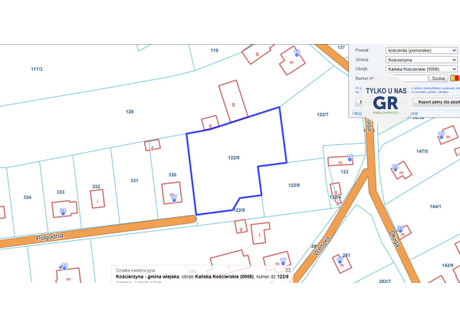 Działka na sprzedaż - Kaliska Kościerskie, Kościerzyna, Kościerski, 2066 m², 268 580 PLN, NET-GRN641886