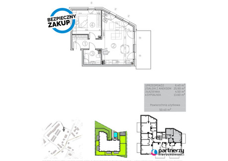 Mieszkanie na sprzedaż - Sybiraków Kwidzyn, Kwidzyński, 50,48 m², 479 560 PLN, NET-PAN630745