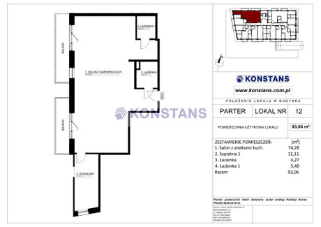 Mieszkanie na sprzedaż - Stankowizna Gliniak, Mińsk Mazowiecki, Miński, 93,06 m², 744 480 PLN, NET-33466/270/OMS