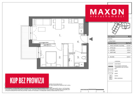 Mieszkanie na sprzedaż - Lewinowska Targówek, Warszawa, 39,07 m², 605 585 PLN, NET-61472/MS/MAX