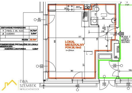 Mieszkanie na sprzedaż - Bronowice, Kraków, Kraków M., 28,18 m², 505 116 PLN, NET-SBK-MS-17956-1