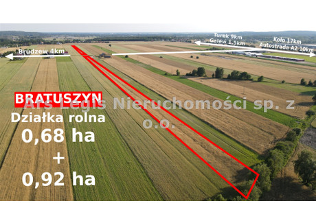 Działka na sprzedaż - Bratuszyn, Brudzew, Turecki, 16 000 m², 225 000 PLN, NET-ARS-GS-34