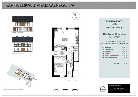 Mieszkanie na sprzedaż - Kościelna Rumia, Wejherowski (Pow.), 43,98 m², 399 000 PLN, NET-15