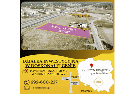 Działka na sprzedaż - Ogrodowa Kruszyn Krajeński, Białe Błota (gm.), Bydgoski (pow.), 3154 m², 409 500 PLN, NET-3