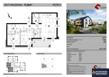 Mieszkanie na sprzedaż - Zamość, 75,6 m², 563 500 PLN, NET-85