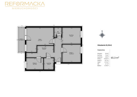 Mieszkanie na sprzedaż - Sportowa Rzeszów, 65,3 m², 639 000 PLN, NET-281328151