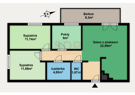 Mieszkanie na sprzedaż - Stabłowicka Stabłowice, Fabryczna, Wrocław, 70,1 m², 834 190 PLN, NET-37649