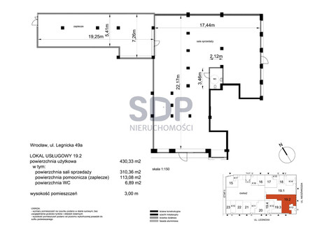 Lokal na sprzedaż - Legnicka Szczepin, Stare Miasto, Wrocław, 427,17 m², 6 301 088 PLN, NET-30812