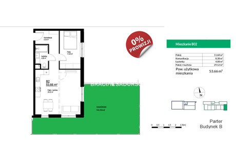 Mieszkanie na sprzedaż - Bieżanów Bieżanów-Prokocim, Bieżanów, Kraków, Kraków M., 53,66 m², 697 580 PLN, NET-BS2-MS-300205