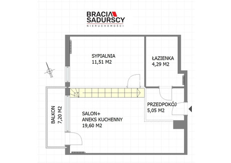 Mieszkanie na sprzedaż - Stawowa Bronowice, Bronowice Wielkie, Kraków, Kraków M., 62,44 m², 890 000 PLN, NET-BS1-MS-305292