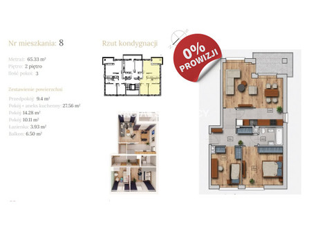 Mieszkanie na sprzedaż - Dębowa Czarnochowice, Czarnochowice, Czarnochowice, Wieliczka, Wielicki, 65,33 m², 718 080 PLN, NET-BS2-MS-304119