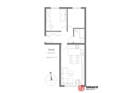 Mieszkanie na sprzedaż - Mistrzejowicka Kraków-Nowa Huta, Kraków, 41 m², 545 000 PLN, NET-OF559882