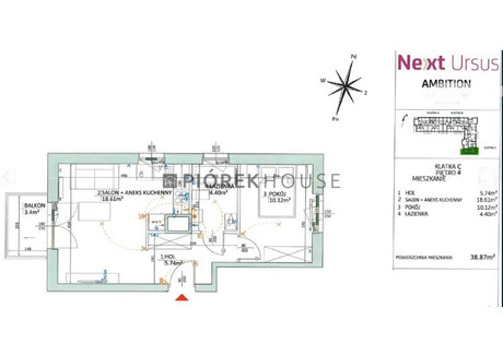 Mieszkanie na sprzedaż - Kompanii AK "Goplana" Ursus, Warszawa, 38,87 m², 590 000 PLN, NET-65990/6624/OMS