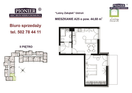 Mieszkanie na sprzedaż - Hermanice, Ustroń, Cieszyński, 44,68 m², 522 756 PLN, NET-PEB-MS-7592-1