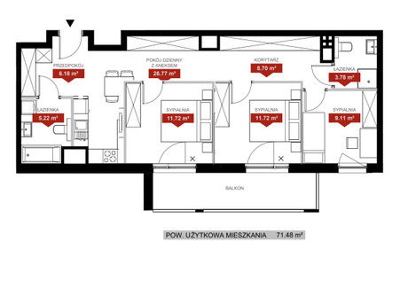 Mieszkanie na sprzedaż - Jeżyce, Poznań, Poznań-Jeżyce, Poznań, 71,48 m², 776 458 PLN, NET-914444