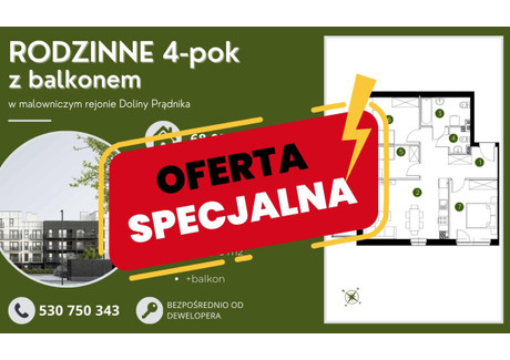 Mieszkanie na sprzedaż - Pękowicka Prądnik Biały, Kraków-Krowodrza, Kraków, 68,05 m², 911 870 PLN, NET-136858