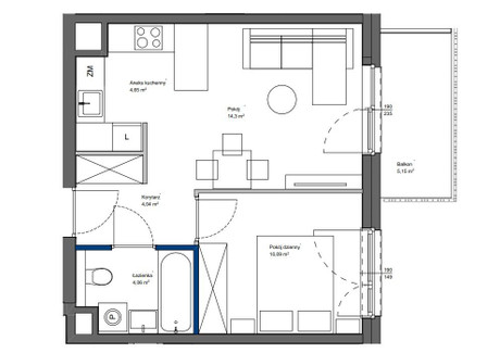 Mieszkanie na sprzedaż - Ostródzka Białołęka, Warszawa, Białołęka, Warszawa, 37 m², 544 000 PLN, NET-441543