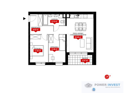 Mieszkanie na sprzedaż - gen. Henryka Dąbrowskiego Kraków-Podgórze, Kraków, 58,2 m², 1 173 363 PLN, NET-26212/7649/OMS