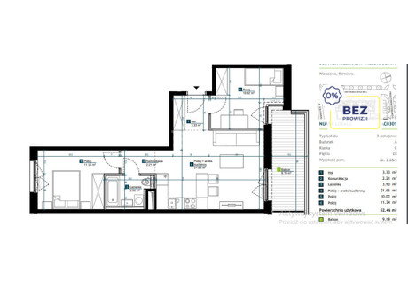 Mieszkanie na sprzedaż - Szeligowska Warszawa, 52,46 m², 851 000 PLN, NET-120167/3877/OMS