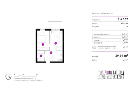 Mieszkanie na sprzedaż - Nowy Fordon, Fordon, Bydgoszcz, Bydgoszcz M., 39,89 m², 339 065 PLN, NET-PAT-MS-1176