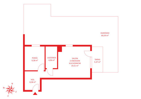 Mieszkanie na sprzedaż - Warszawska Ujeścisko, Gdańsk, 42,33 m², 571 455 PLN, NET-PH963517