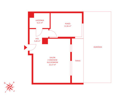 Mieszkanie na sprzedaż - Legnicka Siedlce, Gdańsk, 44,47 m², 794 025 PLN, NET-PH637057