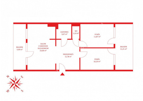 Mieszkanie na sprzedaż - Przemyska Ujeścisko, Gdańsk, 62,11 m², 469 999 PLN, NET-PH646140