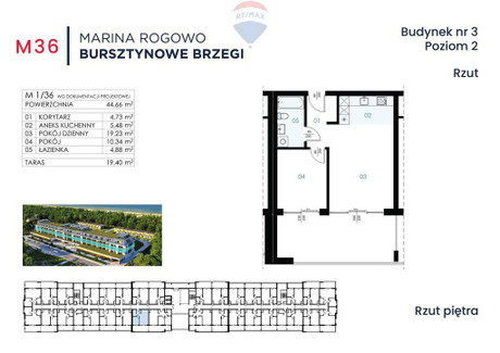 Mieszkanie na sprzedaż - Rogowo, Trzebiatów, Gryficki, 44,66 m², 672 100 PLN, NET-209/13467/OMS