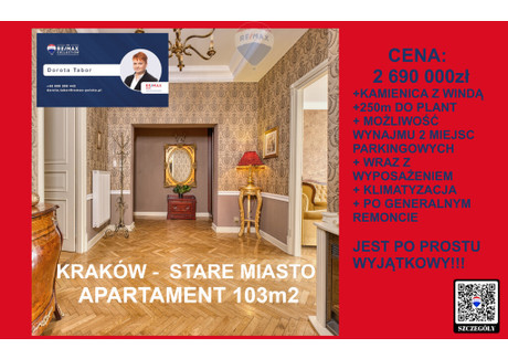 Mieszkanie na sprzedaż - Wielopole Stare Miasto, Kraków, 103,27 m², 2 690 000 PLN, NET-470/2680/OMS