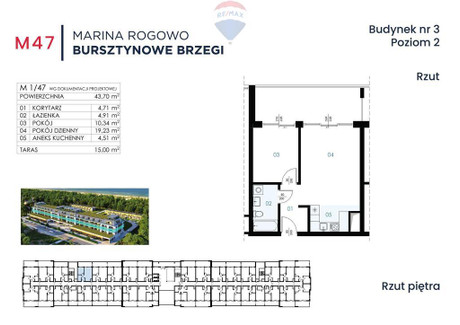 Mieszkanie na sprzedaż - Rogowo, Trzebiatów, Gryficki, 43,7 m², 728 300 PLN, NET-250/13467/OMS