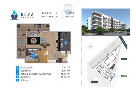 Mieszkanie na sprzedaż - Artyleryjska Kołobrzeg, Kołobrzeski, 43,16 m², 447 000 PLN, NET-123/13467/OMS