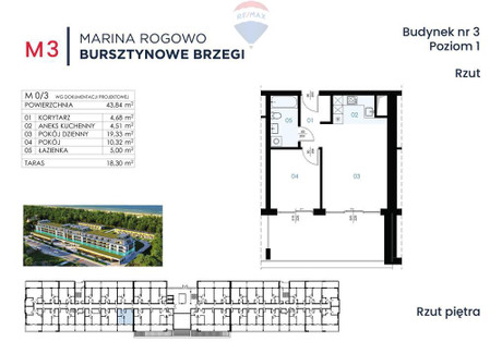 Mieszkanie na sprzedaż - Rogowo, Trzebiatów, Gryficki, 43,84 m², 659 900 PLN, NET-199/13467/OMS