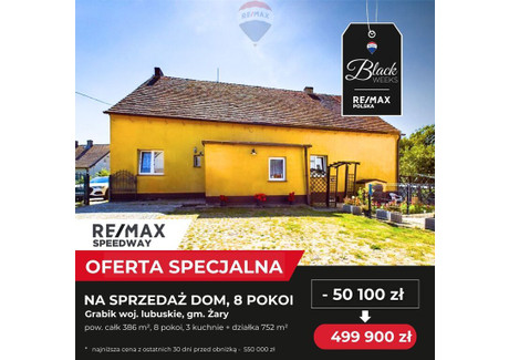 Dom na sprzedaż - Grabik, Żary, Żarski, 386 m², 499 900 PLN, NET-134/9148/ODS