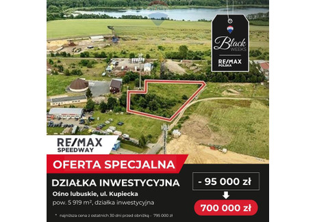 Działka na sprzedaż - Kupiecka Ośno Lubuskie, Słubicki, 5919 m², 700 000 PLN, NET-143/9148/OGS