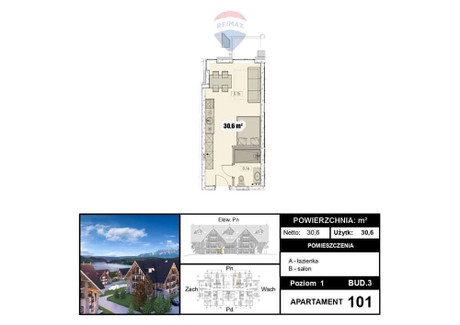 Mieszkanie na sprzedaż - Piękna Kluszkowce, Czorsztyn, Nowotarski, 30,6 m², 731 340 PLN, NET-421/2680/OMS