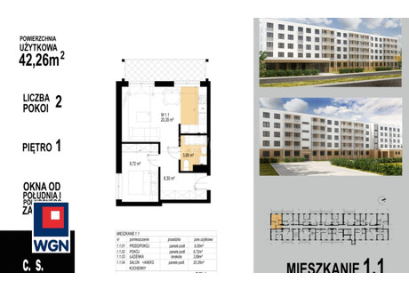 Mieszkanie na sprzedaż - Wojska Polskiego Głogów, Głogowski, 41,75 m², 288 075 PLN, NET-40510201