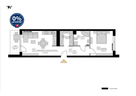 Mieszkanie na sprzedaż - Park Blezacki, Piotrków Trybunalski, Piotrków Trybunalski (Grodzki), 53,53 m², 406 828 PLN, NET-62210084