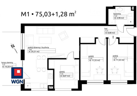 Mieszkanie na sprzedaż - Urocza Wieluń, Wieluński, 75,03 m², 599 490 PLN, NET-16210096