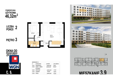 Mieszkanie na sprzedaż - Wojska Polskiego Głogów, Głogowski, 44,3 m², 305 670 PLN, NET-40600201