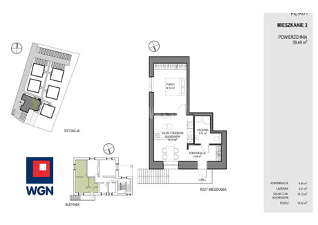 Mieszkanie na sprzedaż - ROBAKOWSKA Luzino, Wejherowski, 39,49 m², 259 000 PLN, NET-7380104