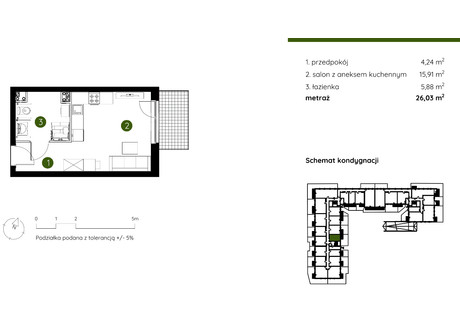 Mieszkanie na sprzedaż - Pękowicka Prądnik Biały, Kraków, 26,03 m², 380 000 PLN, NET-3/10/2024