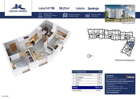 Mieszkanie na sprzedaż - Akademicka Łomża, 40,97 m², 313 459 PLN, NET-2125