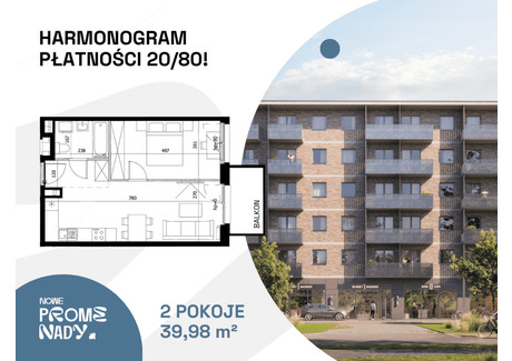 Mieszkanie na sprzedaż - ul. Czesława Miłosza Nadodrze, Wrocław, 39,98 m², 599 662 PLN, NET-A1.1.1.M4