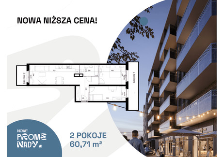 Mieszkanie na sprzedaż - ul. Czesława Miłosza Nadodrze, Wrocław, 60,71 m², 789 169 PLN, NET-A2.5.2.M8