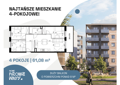 Mieszkanie na sprzedaż - ul. Czesława Miłosza Nadodrze, Wrocław, 61,08 m², 848 922 PLN, NET-A2.4.2.M11