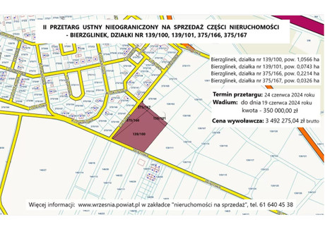 Działka na sprzedaż - Bierzglinek, Września (Gm.), Wrzesiński (Pow.), 13 849 m², 3 492 275 PLN, NET-TTT-00000131