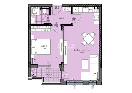 Mieszkanie na sprzedaż - Кършияка, кв.Гагарин/Karshiaka, kv.Gagarin Пловдив/plovdiv, Bułgaria, 70 m², 77 319 USD (310 049 PLN), NET-96769659